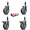 Service Caster 5'' Gray Poly Wheel Swivel 1'' Expanding Stem Caster Set 2 Brakes, 4PK SCC-EX20S514-PPUB-2-PLB-2-1 - alternate 4